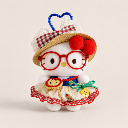 Strawberry Picnic Plush Bag Charm for Tote Bags