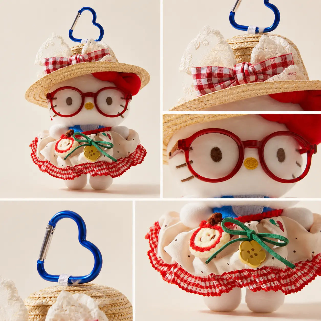 Strawberry Picnic Plush Bag Charm for Tote Bags