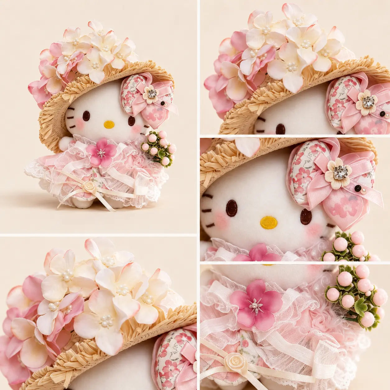 Floral Crown Kitty Plush Bag Charm