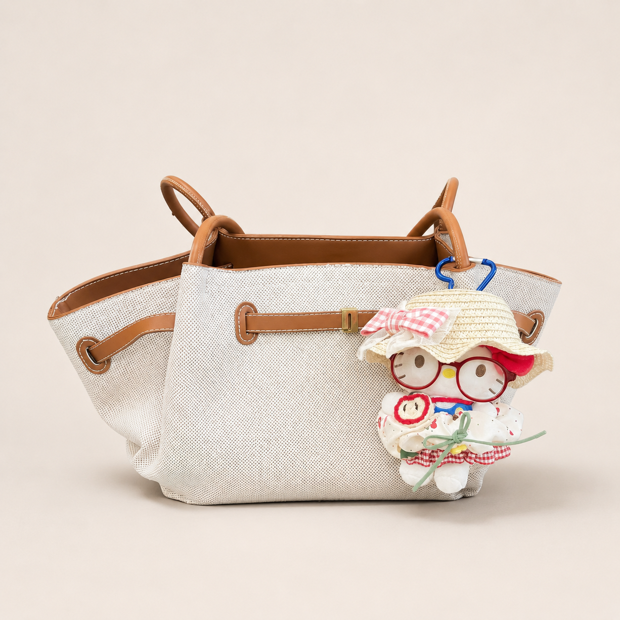 Strawberry Picnic Plush Bag Charm for Tote Bags